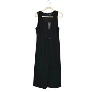 Rachel Zoe Belted Wide Leg Jumpsuit NWT Women's Sz 12 Black Chic Modern Classic